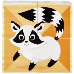 Puzzle cube d'éveil animaux en bois certifié FSC®