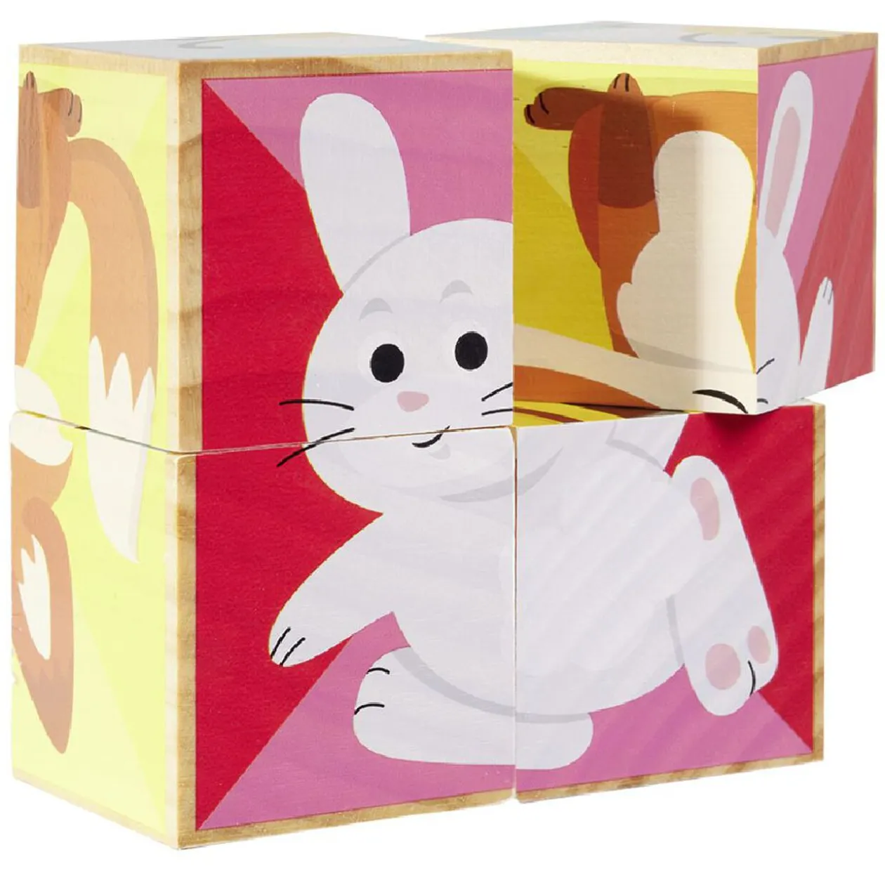 Puzzle cube d'éveil animaux en bois certifié FSC®