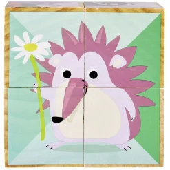 Puzzle cube d'éveil animaux en bois certifié FSC®