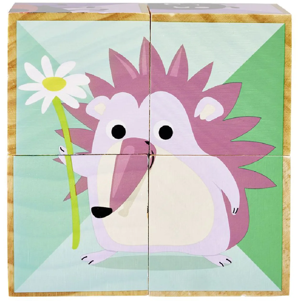 Puzzle cube d'éveil animaux en bois certifié FSC®