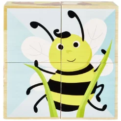 Puzzle cube d'éveil animaux en bois certifié FSC®