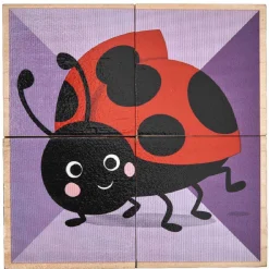 Puzzle cube d'éveil en bois animaux