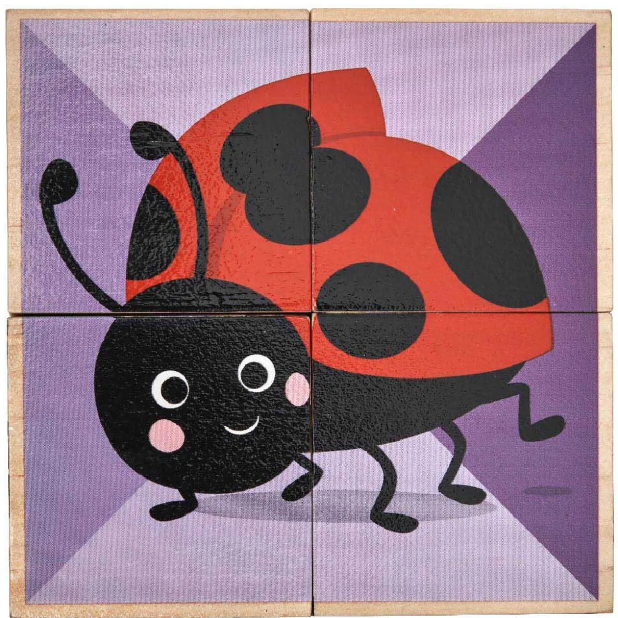 Puzzle cube d'éveil en bois animaux