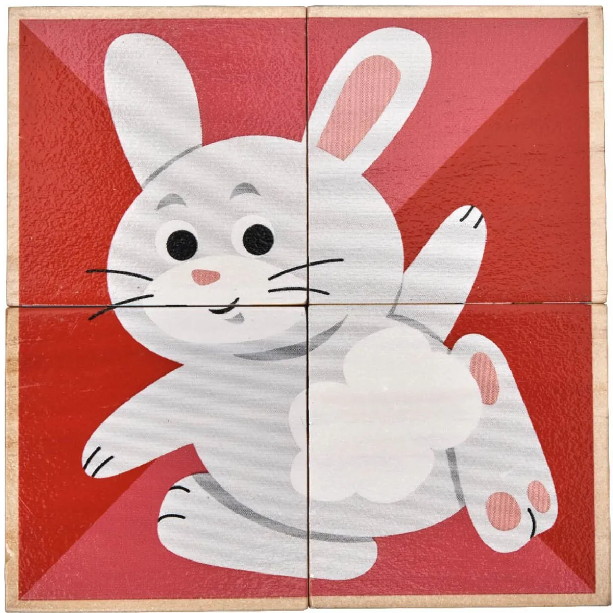 Puzzle cube d'éveil en bois animaux