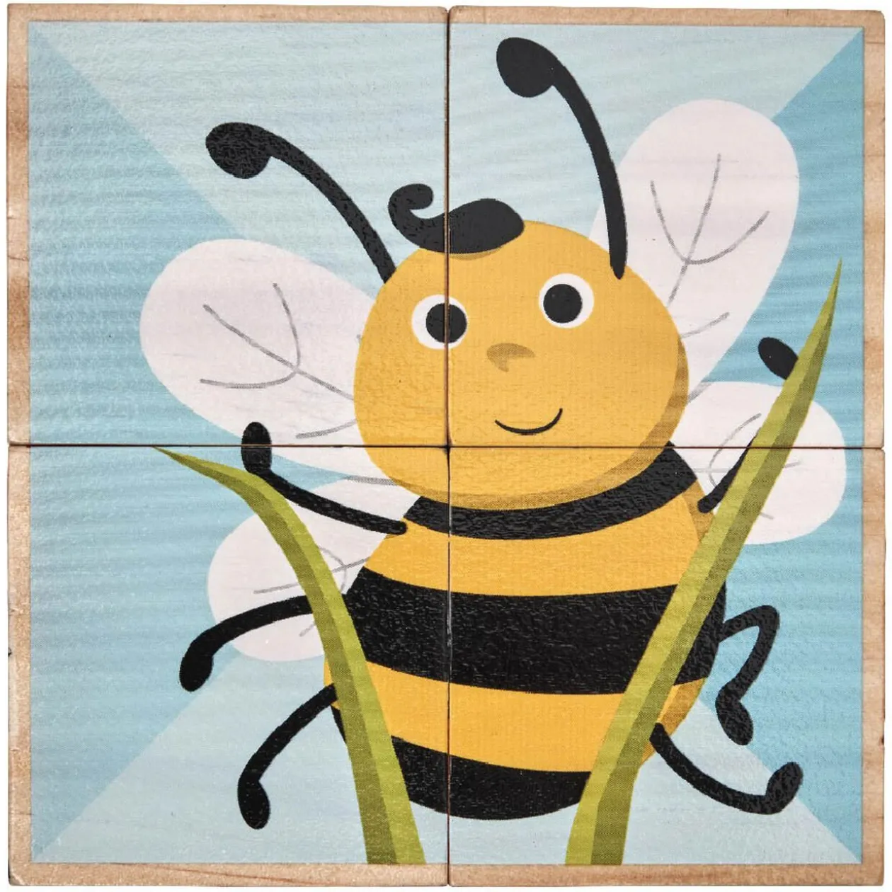 Puzzle cube d'éveil en bois animaux