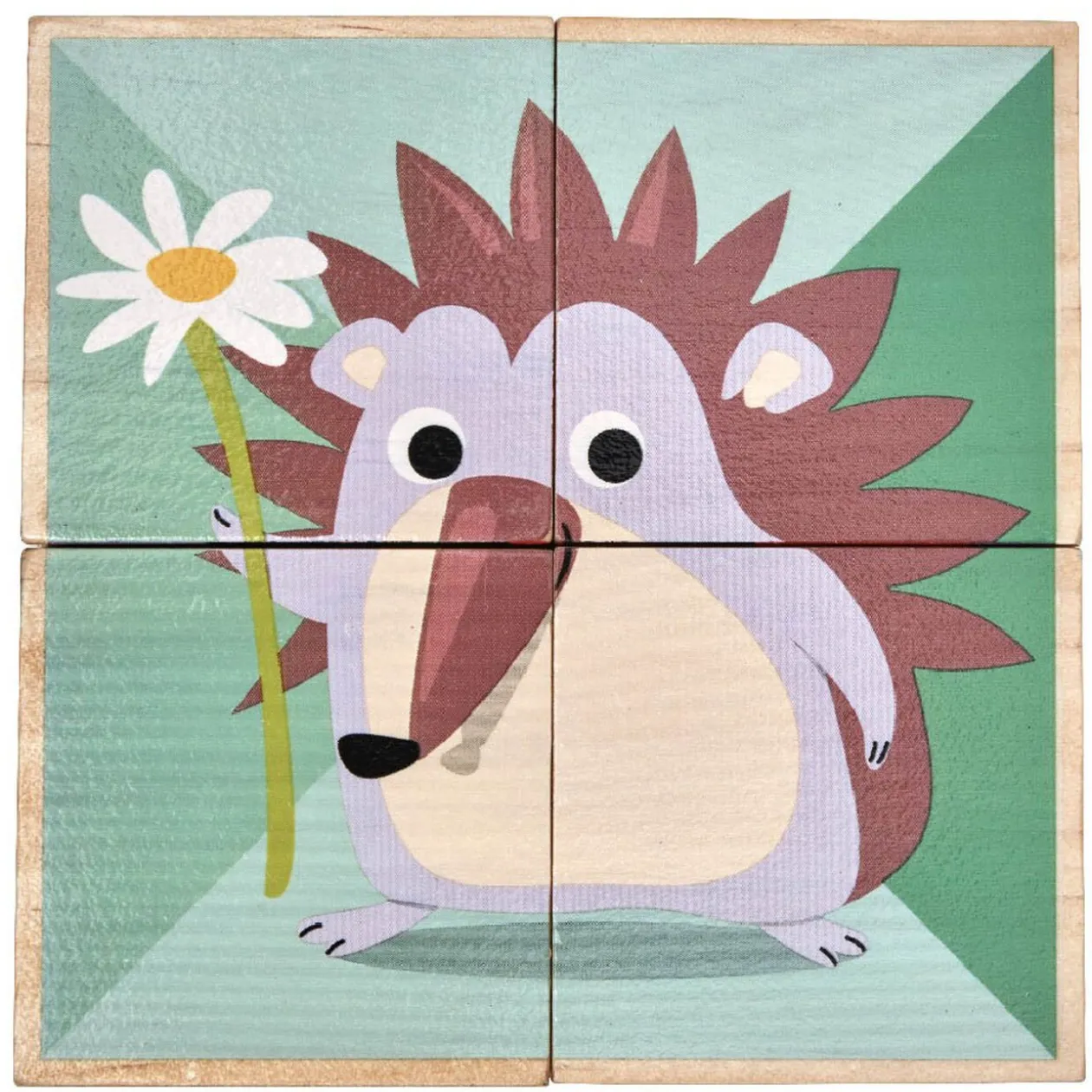 Puzzle cube d'éveil en bois animaux