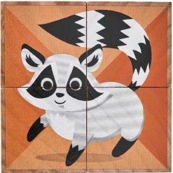 Puzzle cube d'éveil en bois animaux