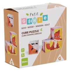 Puzzle cube en bois animaux