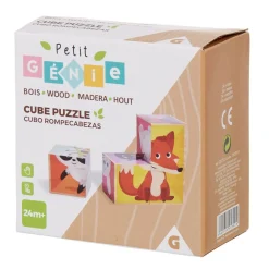Puzzle cube en bois animaux