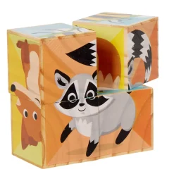 Puzzle cube en bois animaux