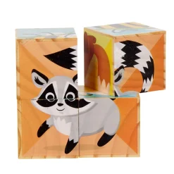 Puzzle cube en bois animaux
