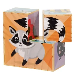 Puzzle cube en bois animaux