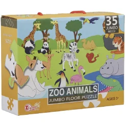 Puzzle de sol géant animaux du zoo 35 pièces