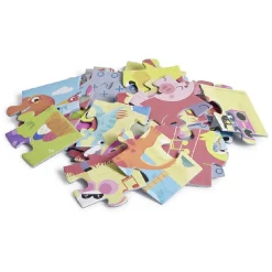 Puzzle enfant 20 pièces animaux ferme et dinosaures x2