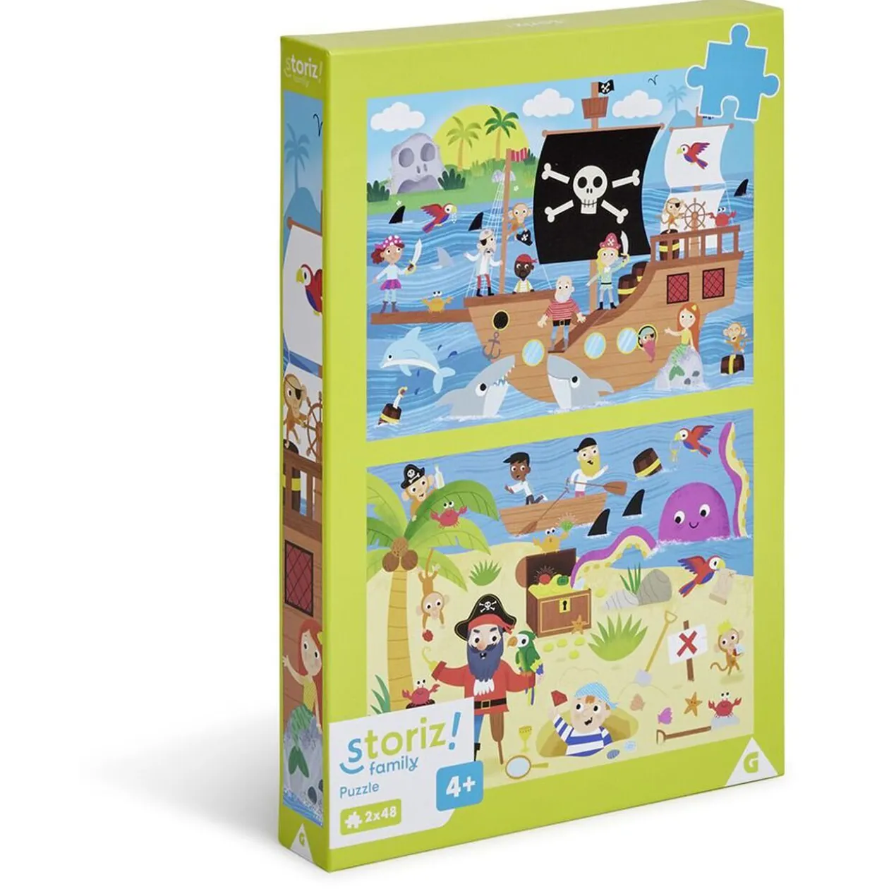 Puzzle enfant 48 pièces pirate x2