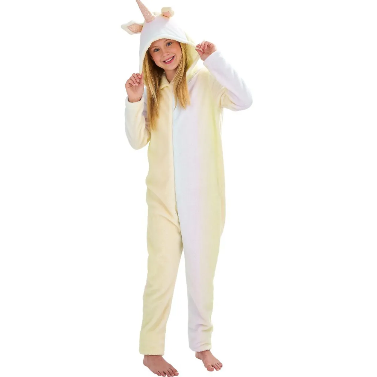 Pyjama combinaison licorne jaune et blanc 10-12 ans