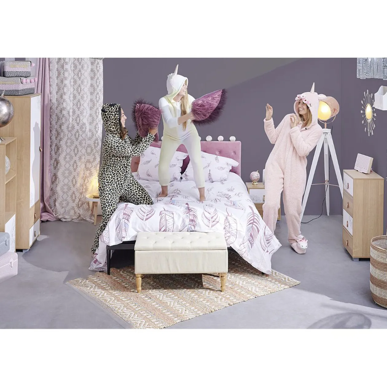 Pyjama combinaison licorne jaune et blanc 10-12 ans