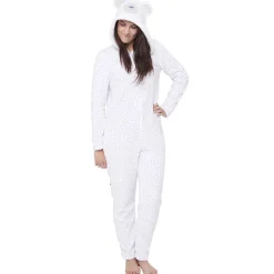 Pyjama combinaison ours gris blanc femme Taille L