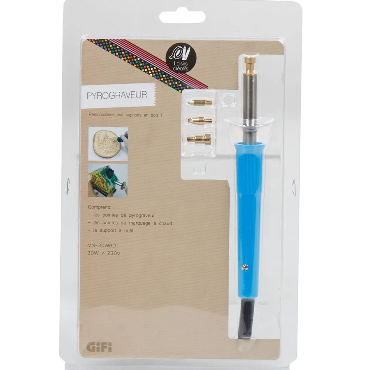 Pyrograveur avec 4 embouts