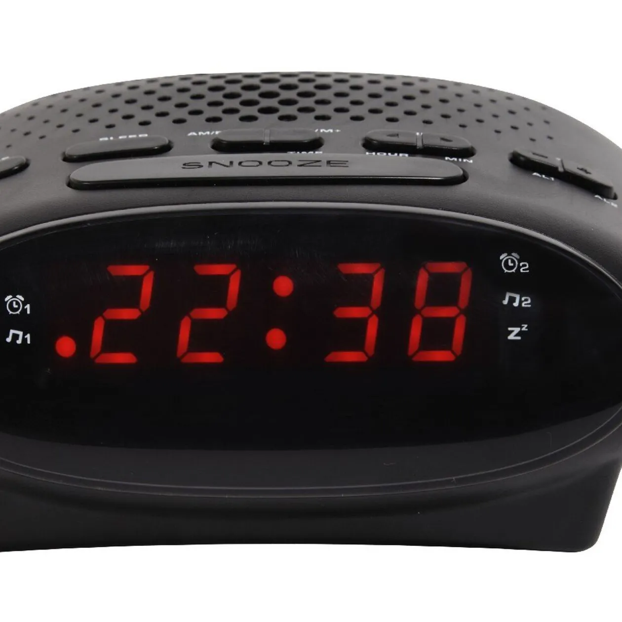 Radio réveil noir basique Homday ovale