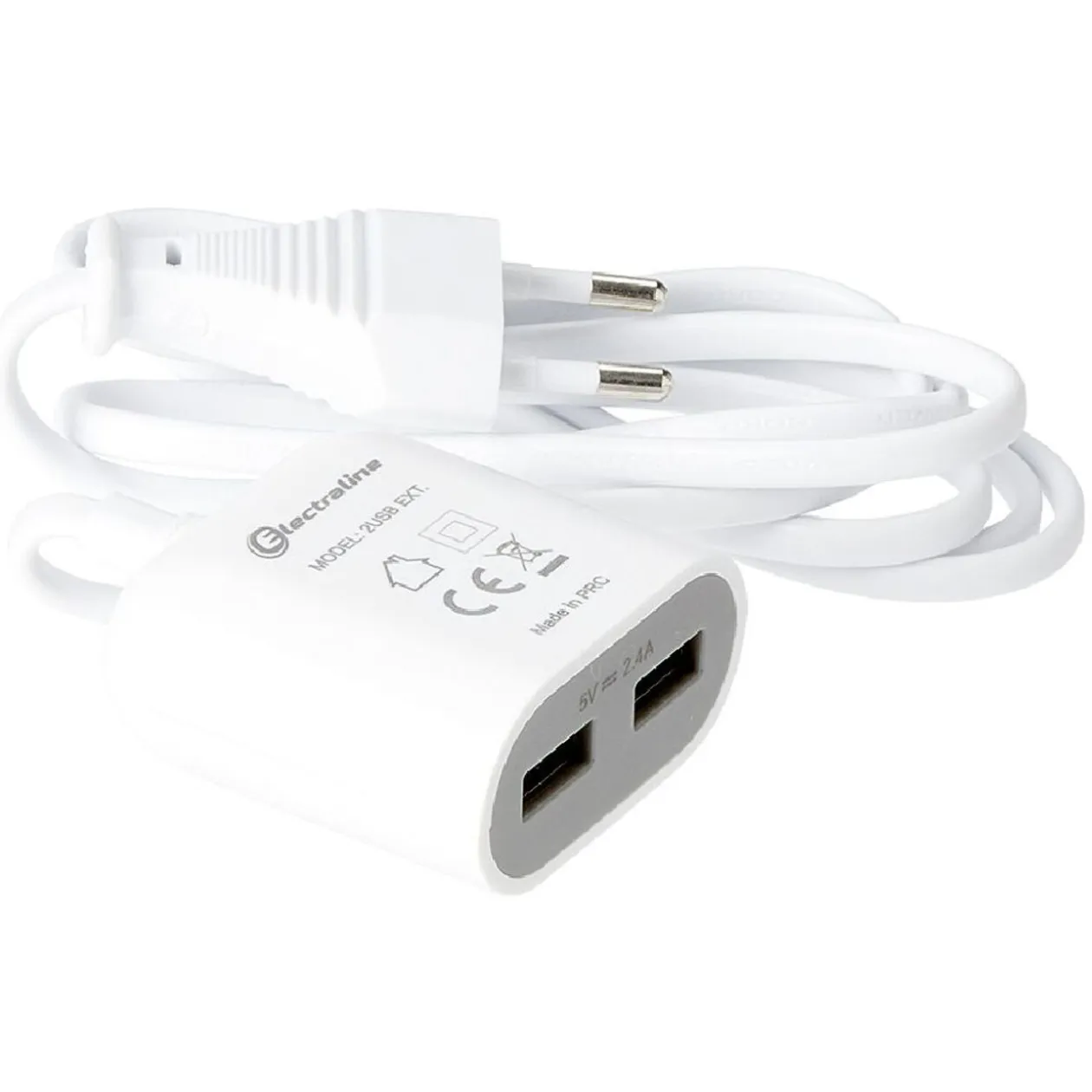 Rallonge 2 USB 1,5 m blanc