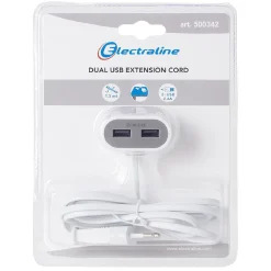 Rallonge 2 USB 1,5 m blanc