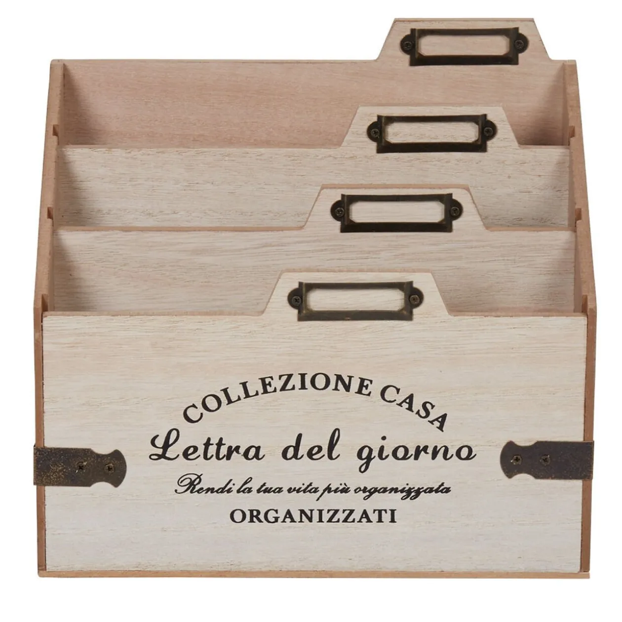 Range courrier 3 niveaux bois naturel collection Dolce Vita