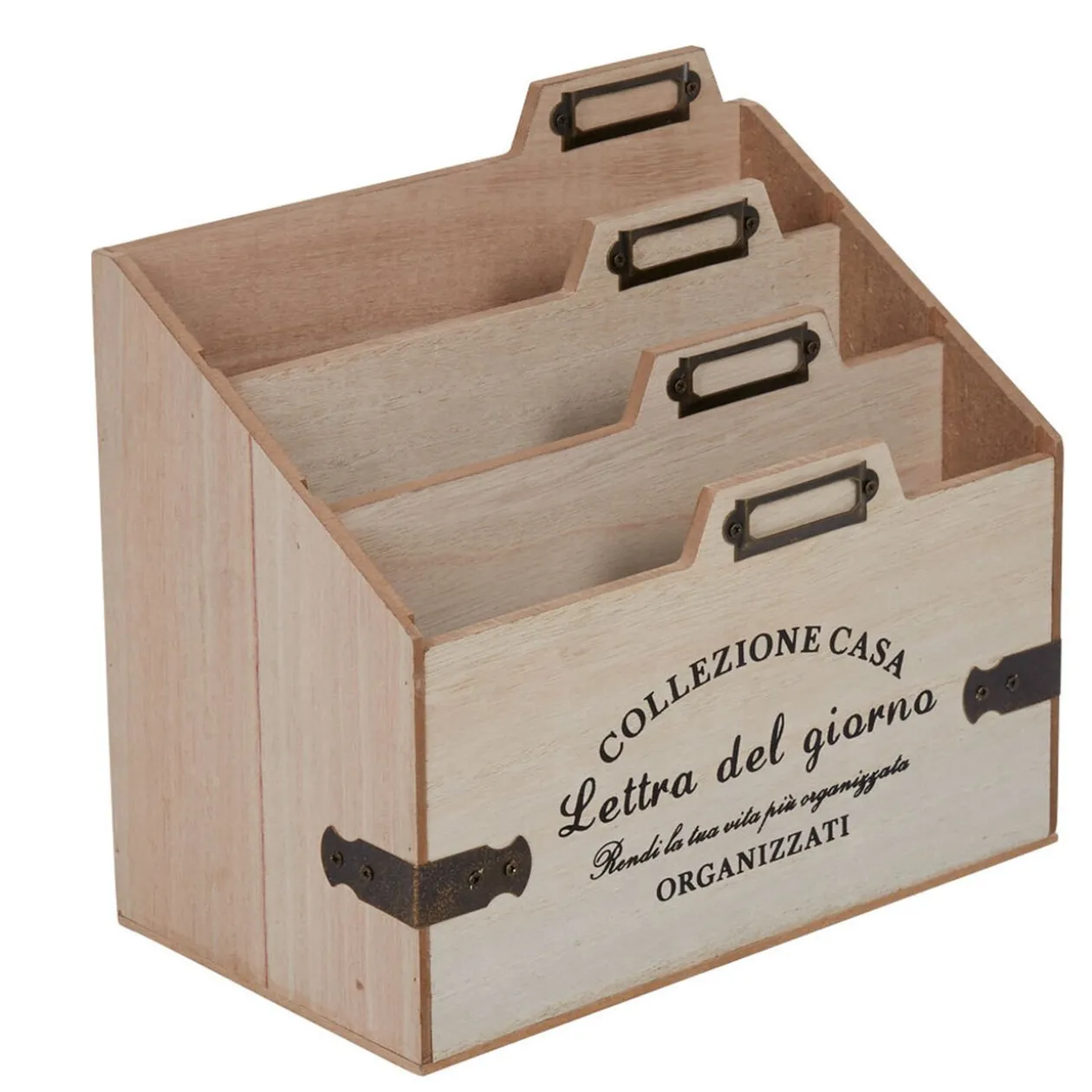 Range courrier 3 niveaux bois naturel collection Dolce Vita