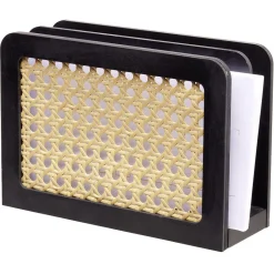Range courrier cannage rotin naturel noir