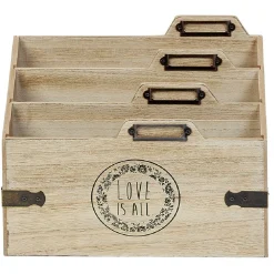 Range courrier en bois et métal 3 compartiments