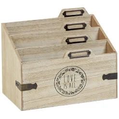 Range courrier en bois et métal 3 compartiments