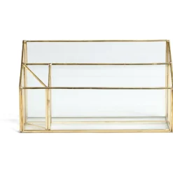 Range courrier en verre bordure doré