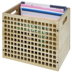 Range document en bois beige 26x33xH7cm