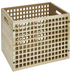 Range document en bois beige 26x33xH7cm