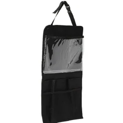 Rangement pour dos de siège de voiture avec pochette noir