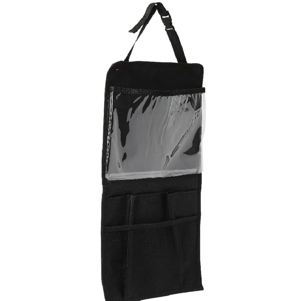 Rangement pour dos de siège de voiture avec pochette noir
