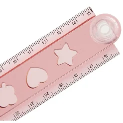 Règle pliable 15 à 30cm plastique rouge