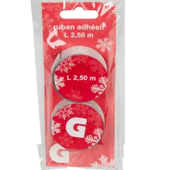 Ruban adhésif argent pailleté x2