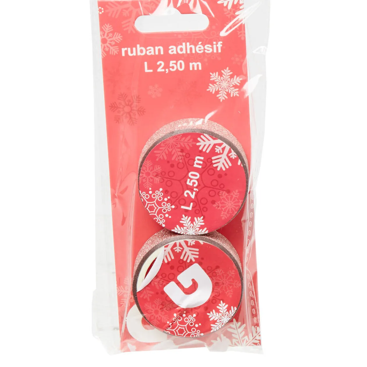 Ruban adhésif rose pailleté 2,5 m x2