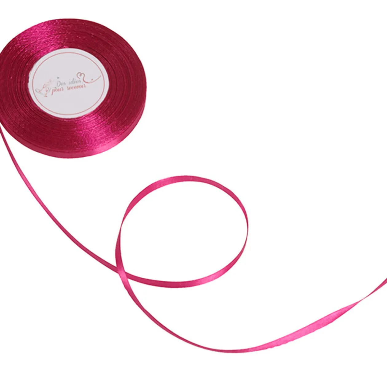 Ruban satin rose fuchsia 25 m