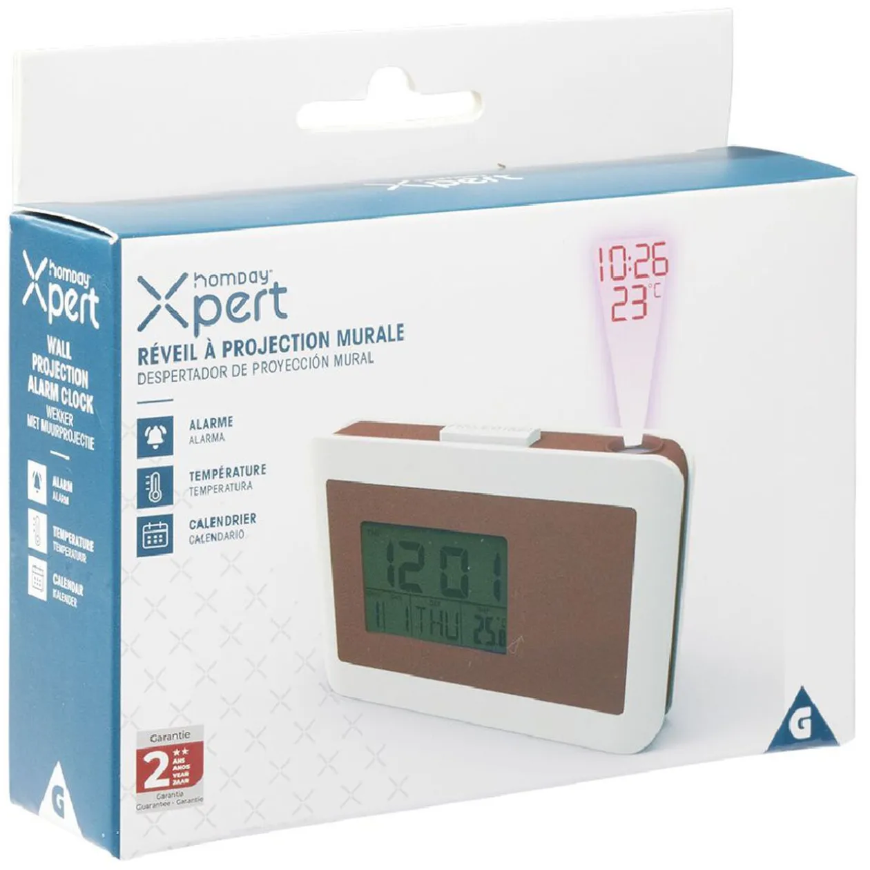 Réveil alarme avec projection