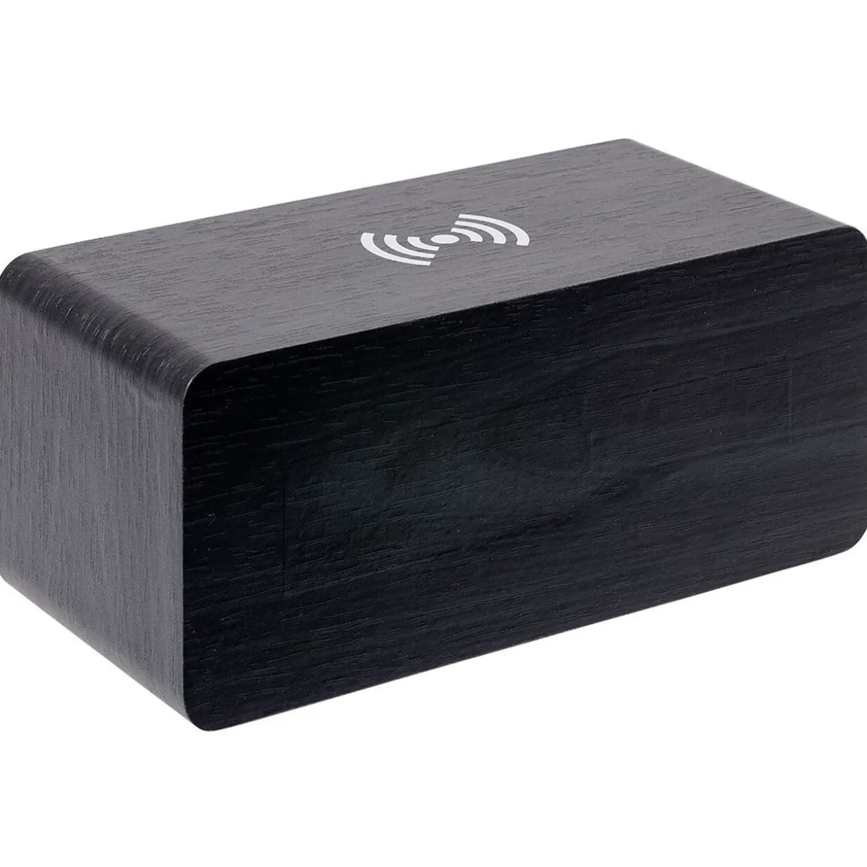 Réveil chargeur sans fil bois noir