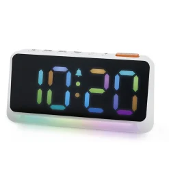Réveil digital réglable blanc