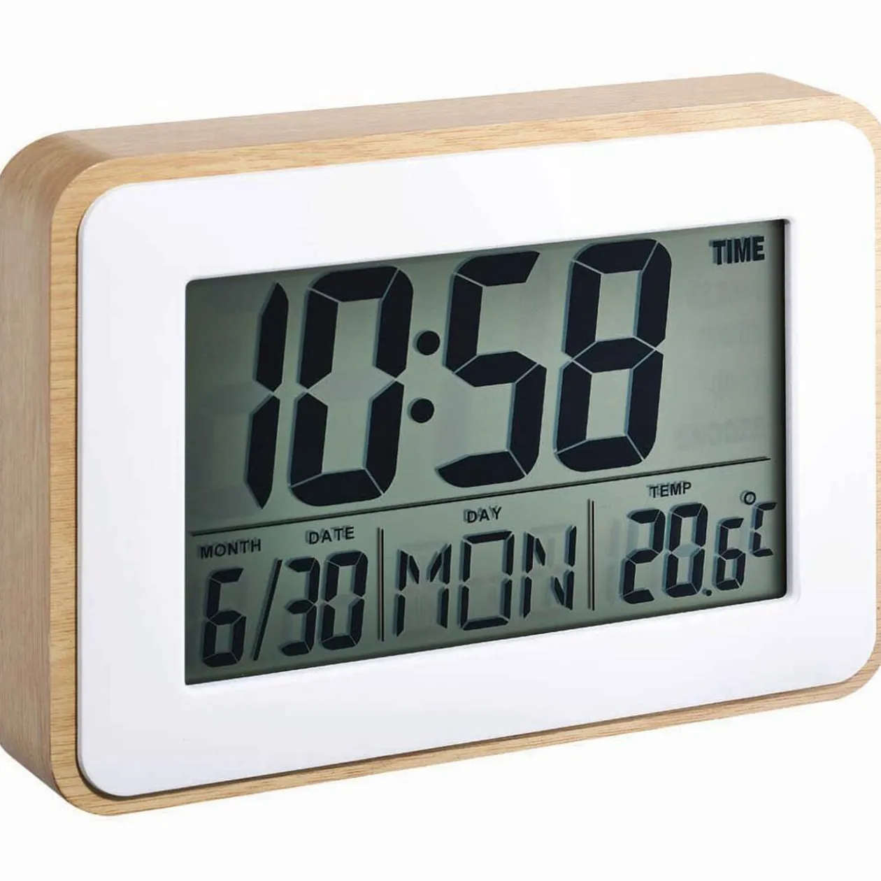 Réveil Homday X-Pert rectangulaire blanc naturel