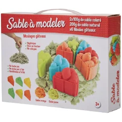 Sable à modeler Elastik' 200gr avec 6 moules