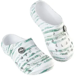 Sabot Hipps enfant blanc imprimé vert gris 30/31