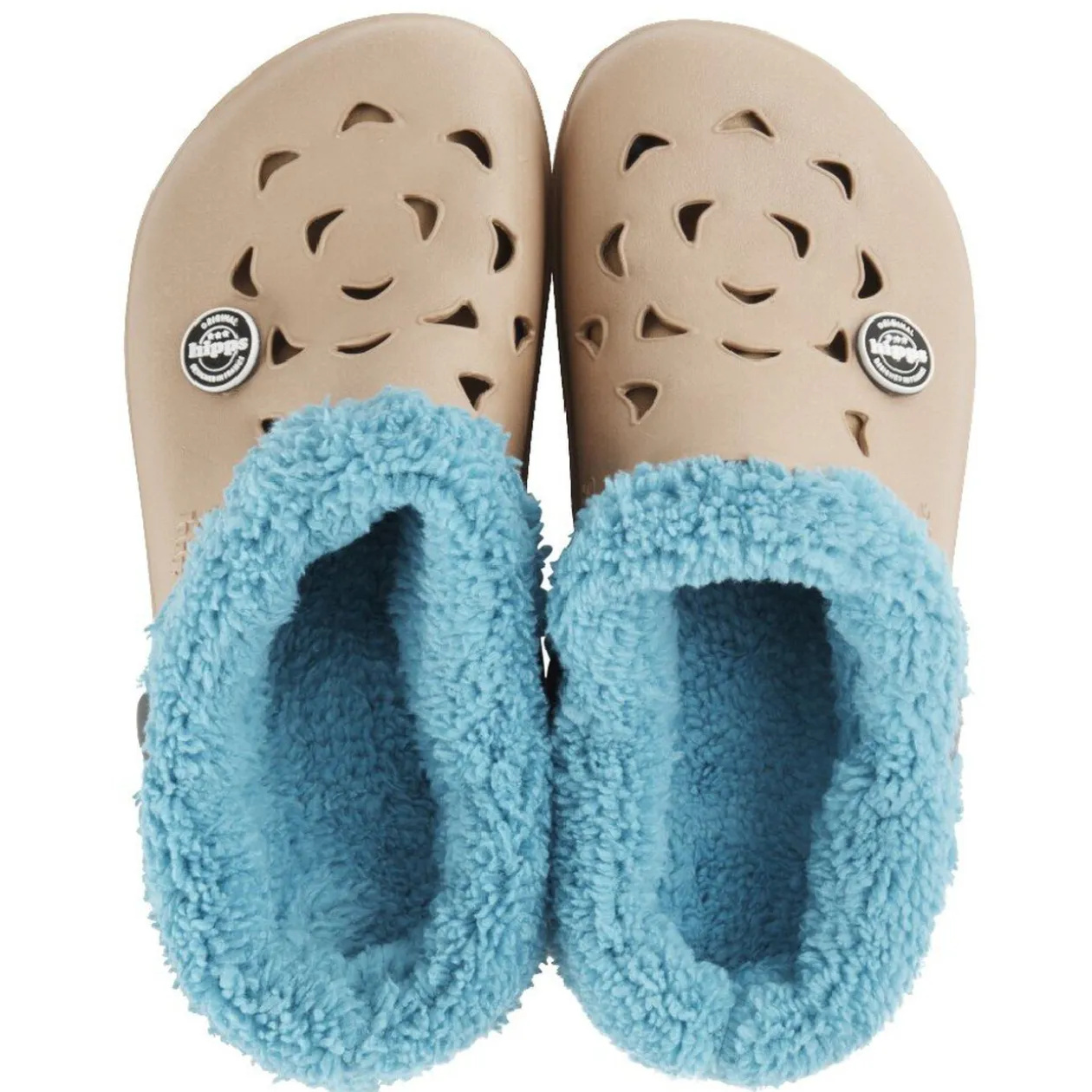 Sabot Hipps fourrés femme hiver bicolore bleu/taupe 36/40