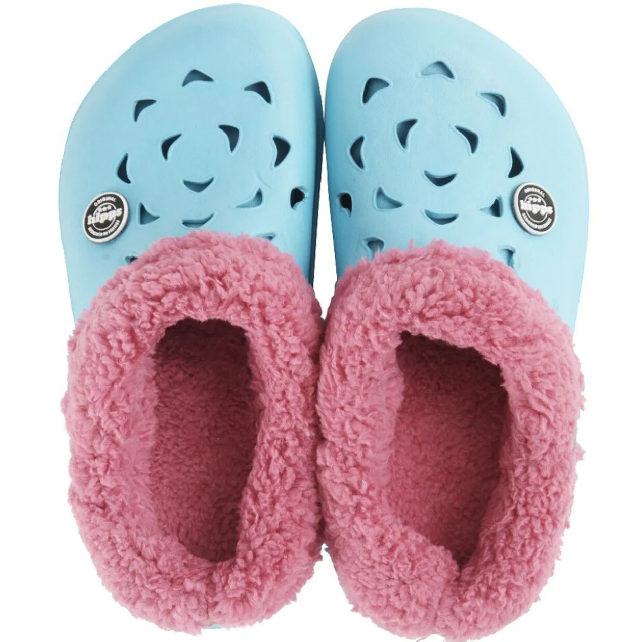 Sabot Hipps fourrés femme hiver bicolore bleu/fushia 36/40