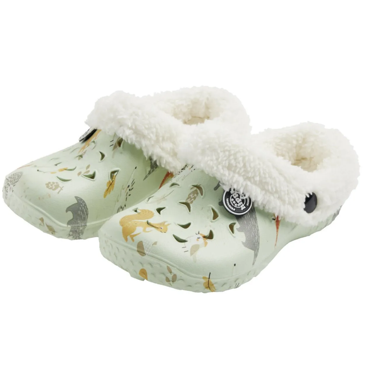 Sabots enfant Hipps fourrés bleu ciel motifs animaux T26/27