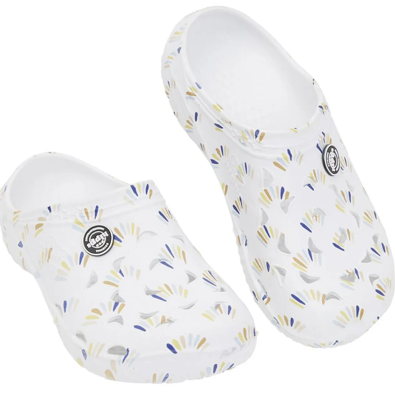 Sabots Hipps Femme plastique blanc motif tricolore T36/37